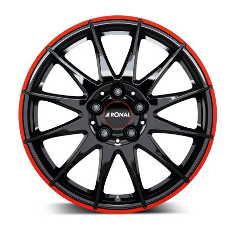 Camper-Wheels Ronal R54 Jetblack-red rim Ansicht 1